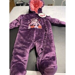 New My Little Pony Purple Plush Pram Snowsuit Sz 6/9 Months